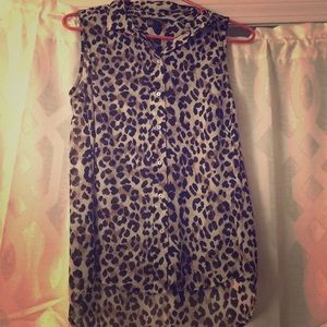 Hi-Low H&M Leopard Button Down Tank